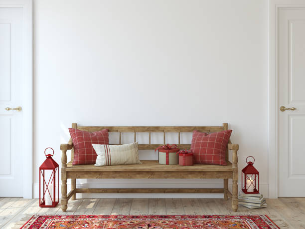 istock Christmas farmhouse entryway. 3d rendering 1742346565