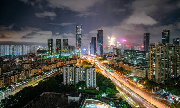 istock Shen zhen night city scape 1742347647