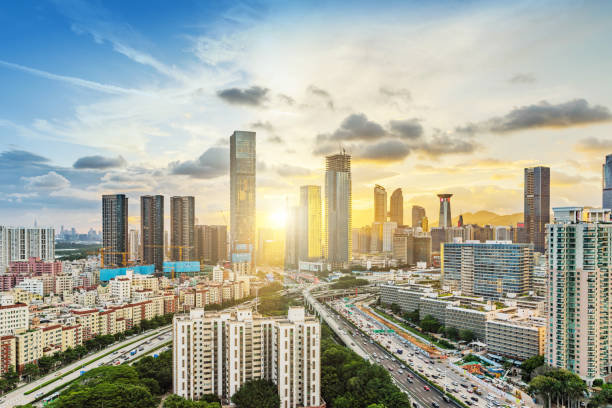 istock Skyscrape of Shenzhen city 1742348173