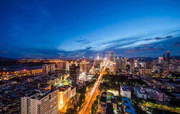 istock Shen zhen night city scape 1742348180
