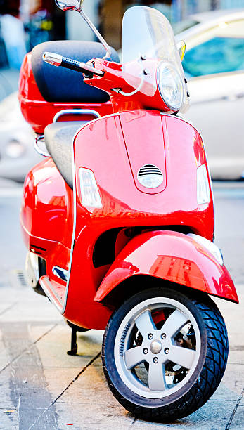 istock Red Scooter on Milan Street 174235167