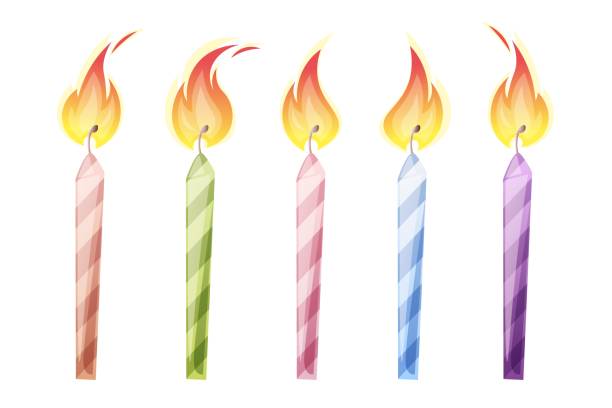 istock Set of birthday candles on isolated background. Birthday cake decoration.Make a wish. 1742355000