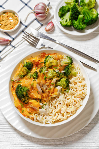 istock ramen noodle with chicken, broccoli and cheese 1742355562