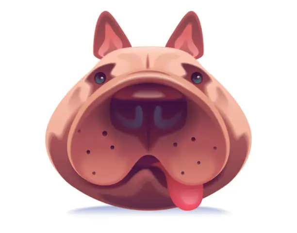 Vector illustration of funny bulldog icon