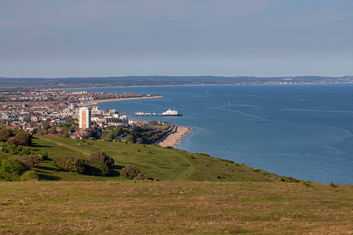 A view over Eastbourne from Beachy Head, East Sussex, England