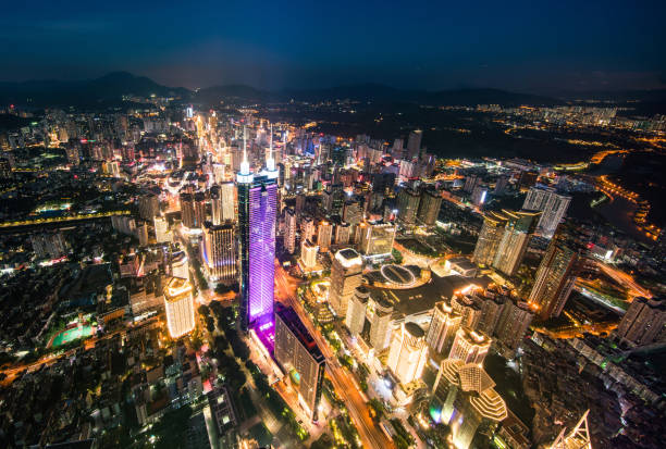 istock Shen zhen night city scape 1742390727