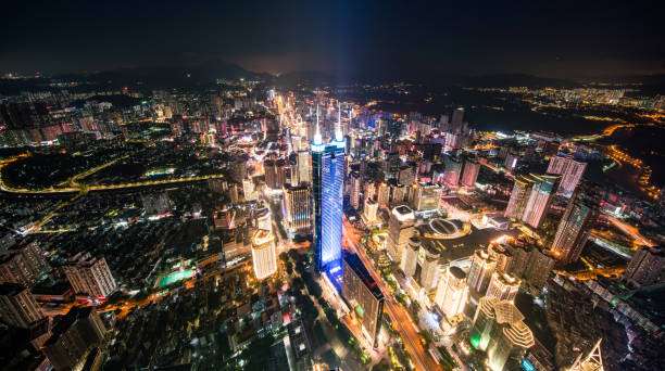 istock Shen zhen night city scape 1742390739