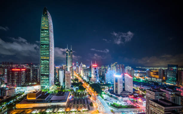 istock Shen zhen night city scape 1742395674