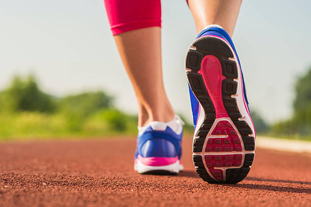 istock Close up of running shoes in use 174239890
