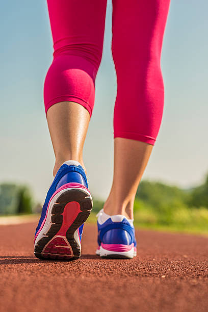 istock Close up of running shoes in use 174240189