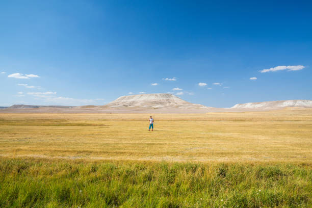 istock Backpacker Traveler in a Countryside Scenic 1742402021