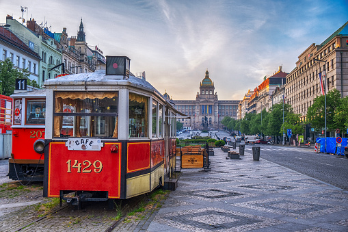 Wenceslas Square is one of the main city squares and the centre of the business and cultural communities in the Town of Prague, Czech Republic.