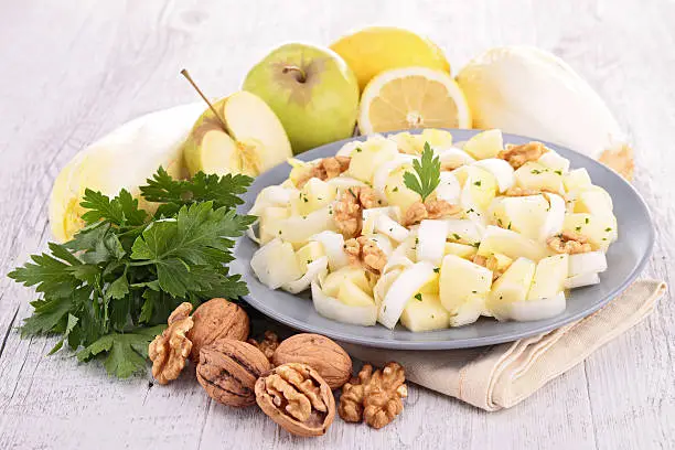 chicory salad with walnut and apple