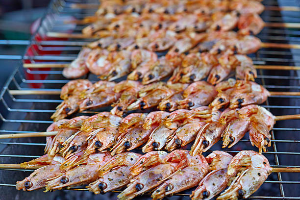istock shrimp, food background 174241322
