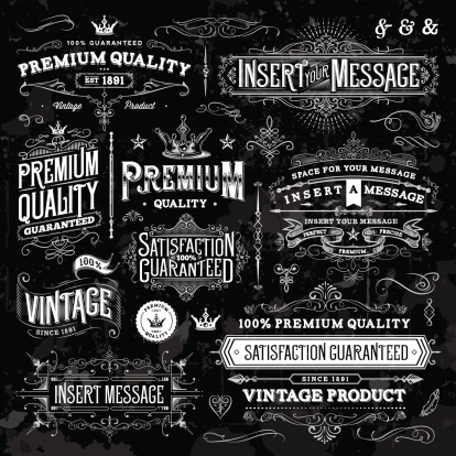 A collection of vintage styled ornate labels. EPS 10 file, with transparencies, layered & grouped, 