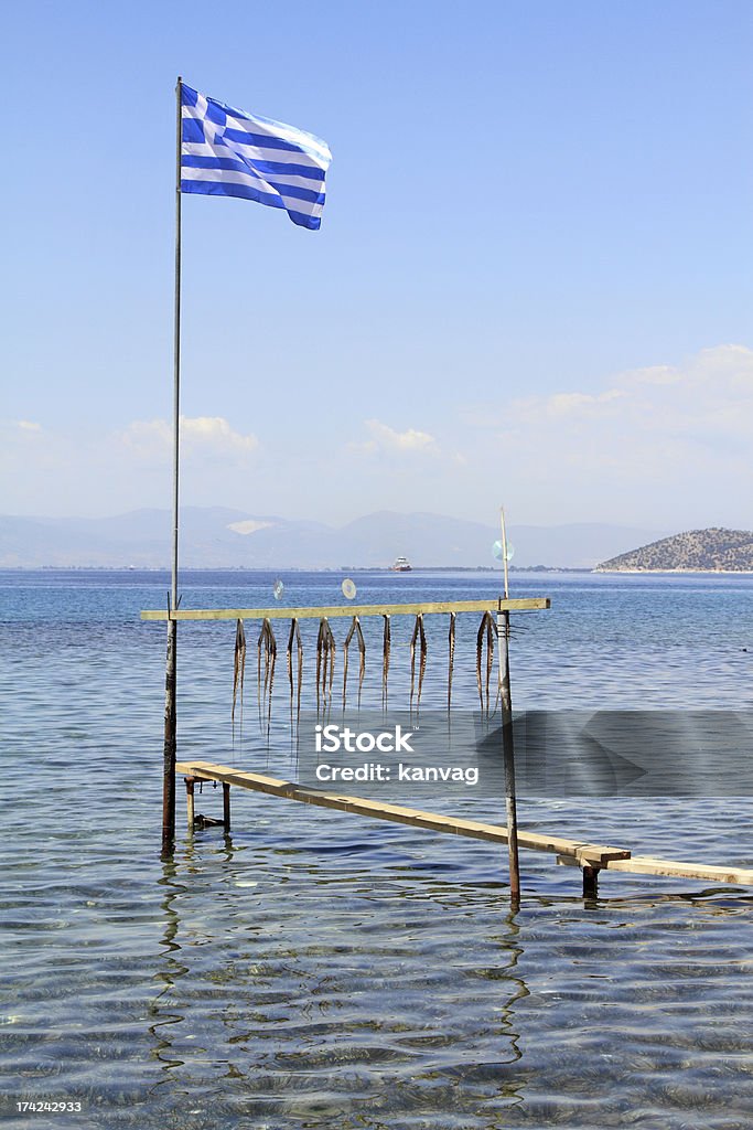 Pieuvre Tentacule séchage rapide sous le soleil en Grèce - Photo de Aliment libre de droits