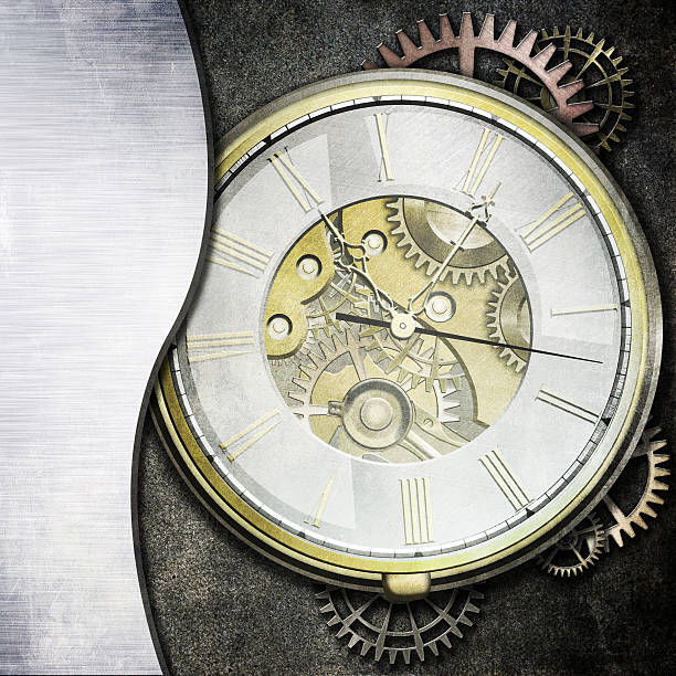 istock Watch with exposed mechanism showing wheels and cogs 174243024