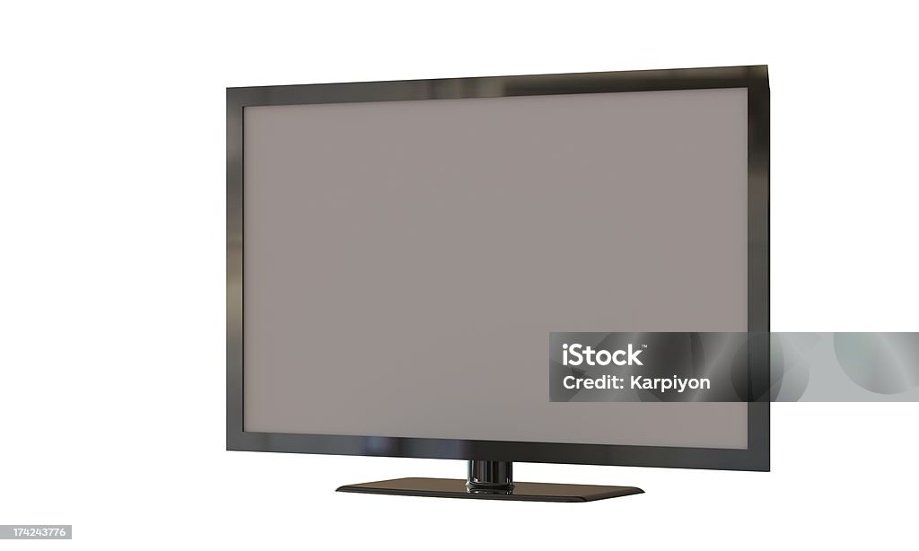Płaski telewizor lcd dioda led, ekranu na białym tle - Zbiór zdjęć royalty-free (Bez ludzi)