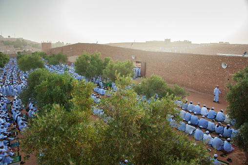 M'zab people pray Eid prayer in Guerrara, Ghardaia, Algeria