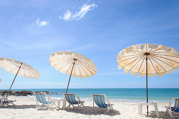 istock Chairs and Umbrella with Sea View 174245697