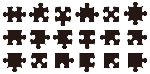 Vector illustration set of blank jigsaw puzzles