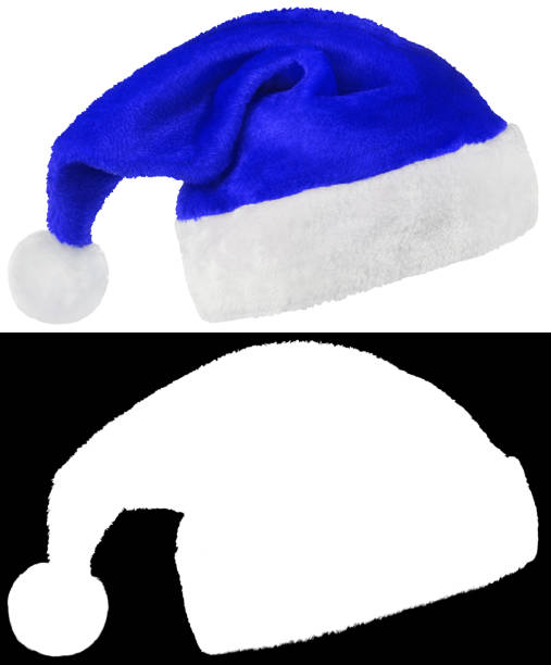 istock Santa Claus blue cap isolated on white 1742461000