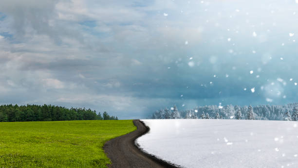 istock Season change from summer to winter 1742461562