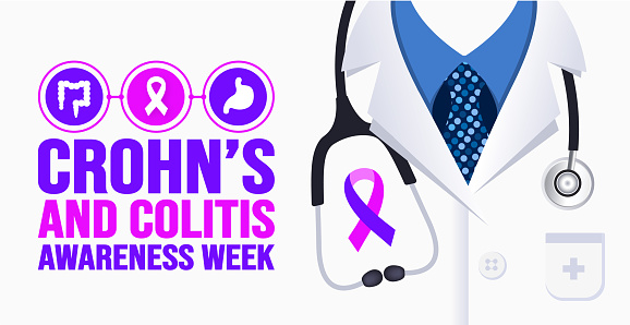 December is Crohn’s and Colitis Awareness Week background template. Holiday concept.