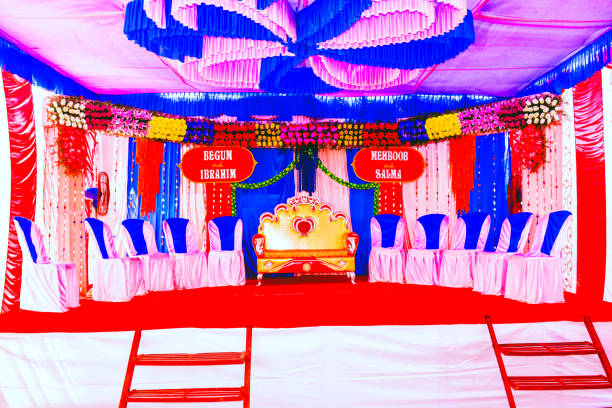 istock Wedding ceremony decoration at Banquet hall, India 1742475071