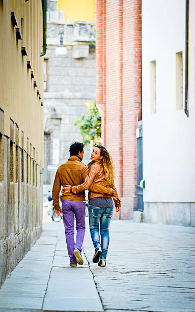 istock Lovely interracial couple having a walk 174247616