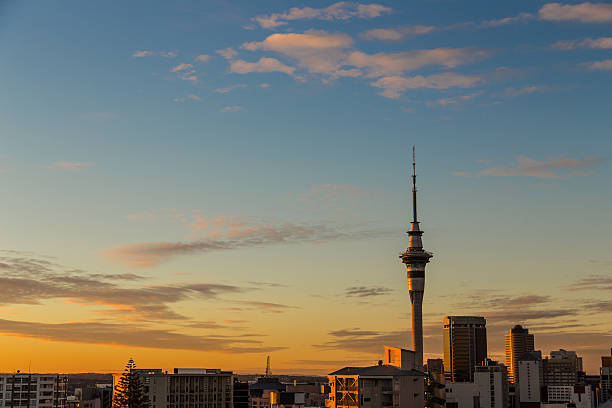 istock Auckland's Sky Tower at sunset 174247937