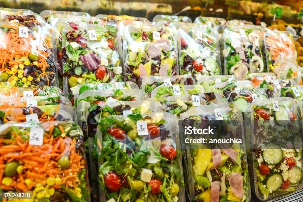 Ready To Eat Healthy Salads For Sale Stock Photo - Download Image Now - Convenience Food, Ready-To-Eat, Box - Container