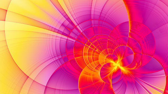 Fractal art spirituality concept abstract background in vivid warm colors.