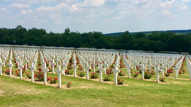 istock a cemetery and field that has flowers in it at the end 1742503284