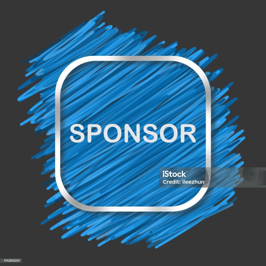 Sponsor Sign Background Sponsor Blue Lines Blob Rounded Square Black Background Text Stock ...