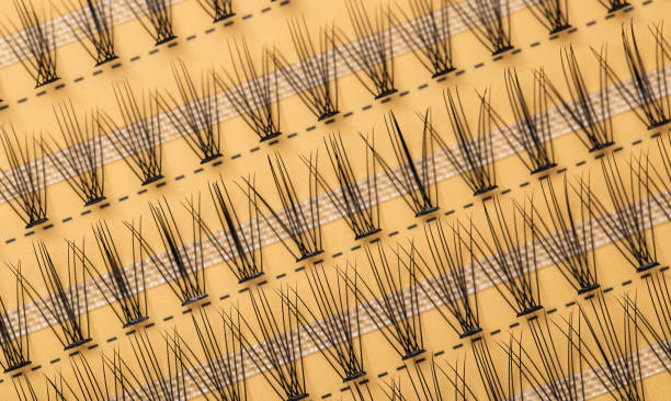 Modern set of false eyelashes for gluing. Women's cosmetics, close-up Modern set of false eyelashes for gluing. Women's cosmetics. clump eyelashes stock pictures, royalty-free photos & images