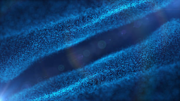 istock Technology digital wave background concept. Beautiful motion waving dots texture with glowing defocused particles. Cyber or technology background. 3d rendering 1742540611