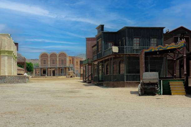 istock Quiet peaceful Western city with houses. 1742542837