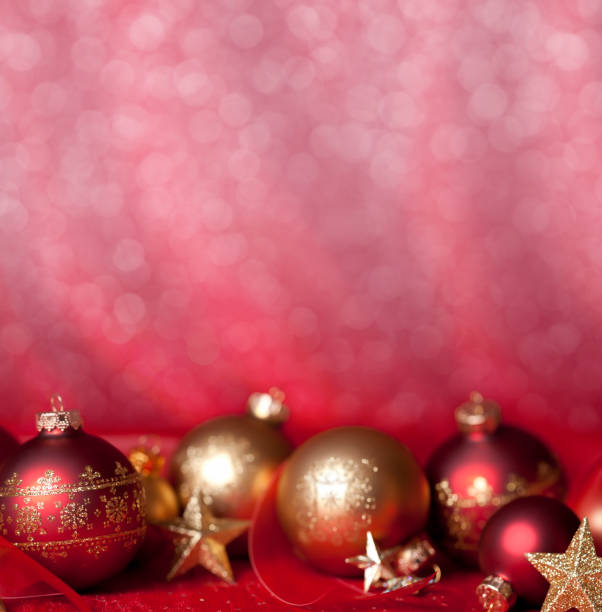 istock Elegant Christmas Balls against a Red Background 174255670