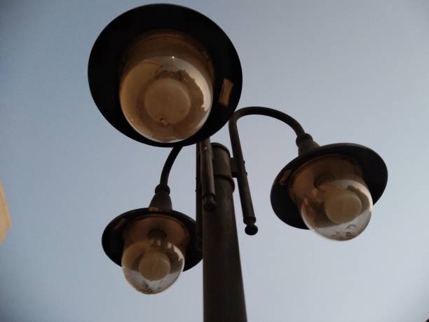 istock The pole light view in city with sky 1742566044