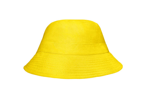 istock Yellow bucket hat isolated on white 1742590442