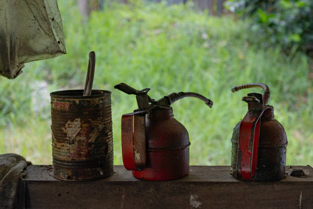 istock The red tool is used for lubricating metal lathes. that technicians commonly use 1742590518
