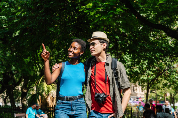 istock Multi-ethnic couple visiting a city in summer 1742594074