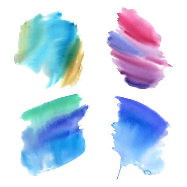 A set of spots. Watercolor illustration. Multicolored brushstrokes. Juicy splashes. A set of spots. Watercolor illustration. Multicolored brushstrokes. Juicy splashes divorce-drawings stock illustrations