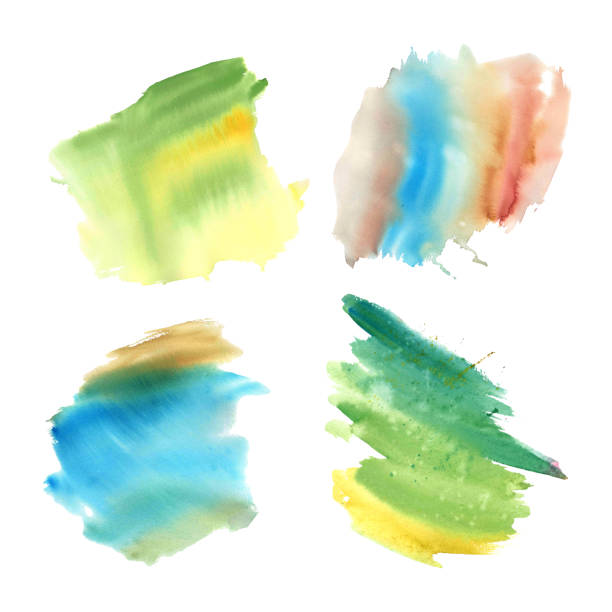 A set of spots. Watercolor illustration. Multicolored brushstrokes. Juicy splashes. A set of spots. Watercolor illustration. Multicolored brushstrokes. Juicy splashes divorce-drawings stock illustrations