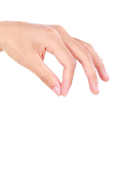 istock Hand holding virtual card gesture on white background 174261753