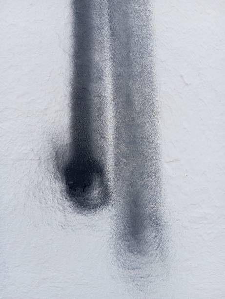 istock Abstract black paint stroke background. Hand painted black stroke on old cement wall. 1742624260