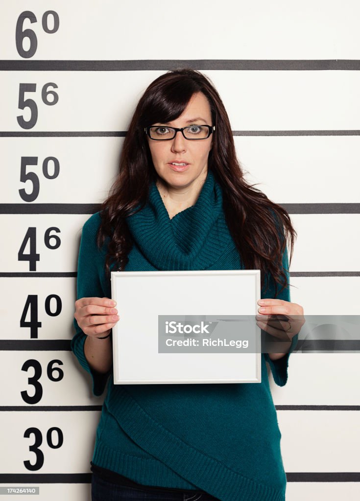 Mugshot einer Frau - Lizenzfrei Angst Stock-Foto