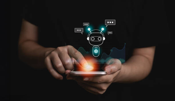 istock Woman using smartphone mobile phone with digital chatbot, A.I., robot application, conversation assistant, AI Artificial Intelligence concept, digital chatbot virtual screen. Automatic AI Concept. 1742642678