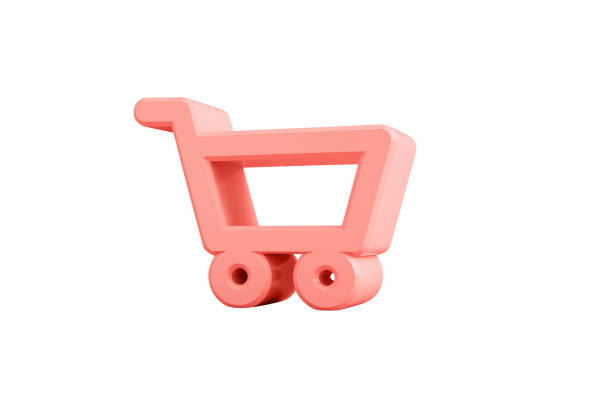 shopping cart isolated on white background, 3d render